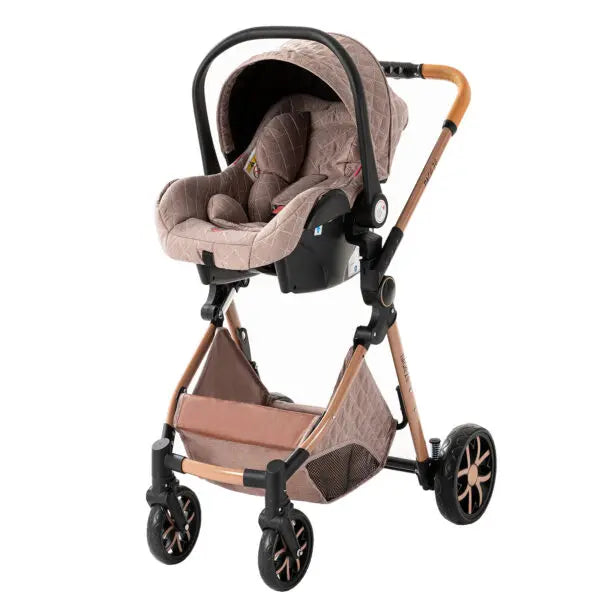 Carrinho de bebé Trio MelBaby Kaqui