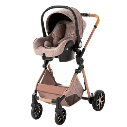 Carrinho de bebé Trio MelBaby Kaqui