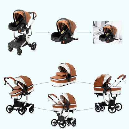 Carrinho de bebé Trio Lux Castanho