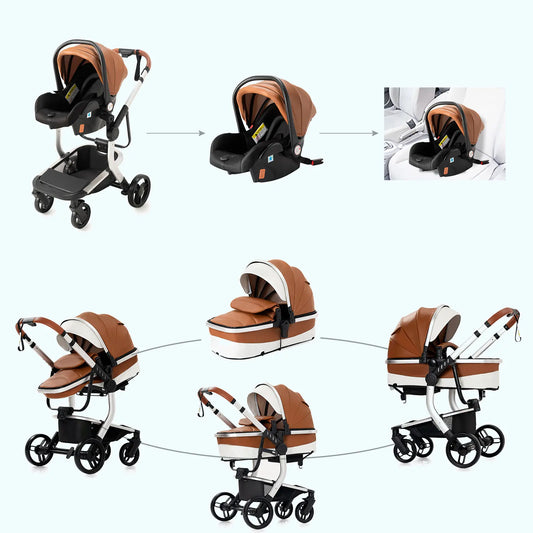 Carrinho de bebé Trio Lux Castanho
