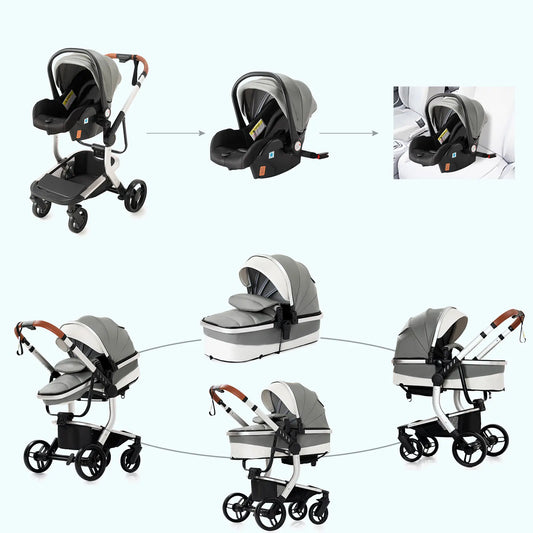 Carrinho de bebé Trio Lux Cinza