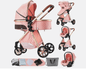 Carrinho de bebé Trio MelBaby Rosa