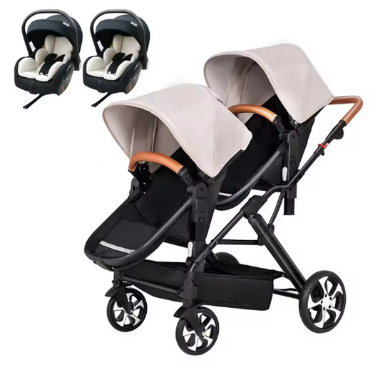 Carrinho de bebé Trio Gêmeos Branco