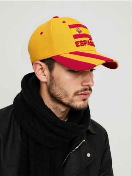 Gorra España Bordada – Amarilla y Roja