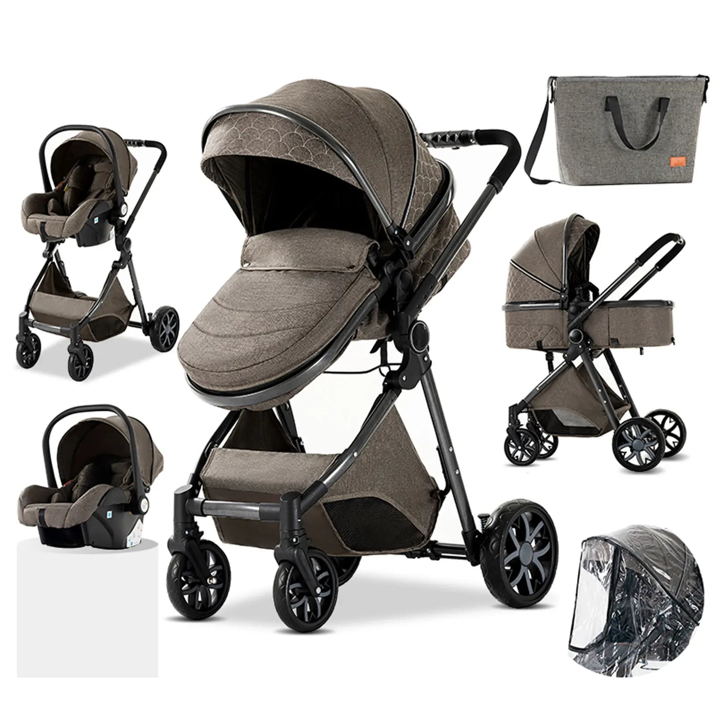 Carrinho de bebé Trio MelBaby Chocolate