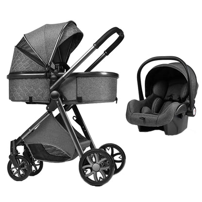 Carrinho de bebé Trio MelBaby Cinza escuro