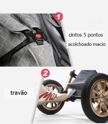 Carrinho de bebé Trio MelBaby Cinzento claro