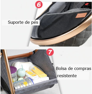 Carrinho de bebé Trio MelBaby Rosa