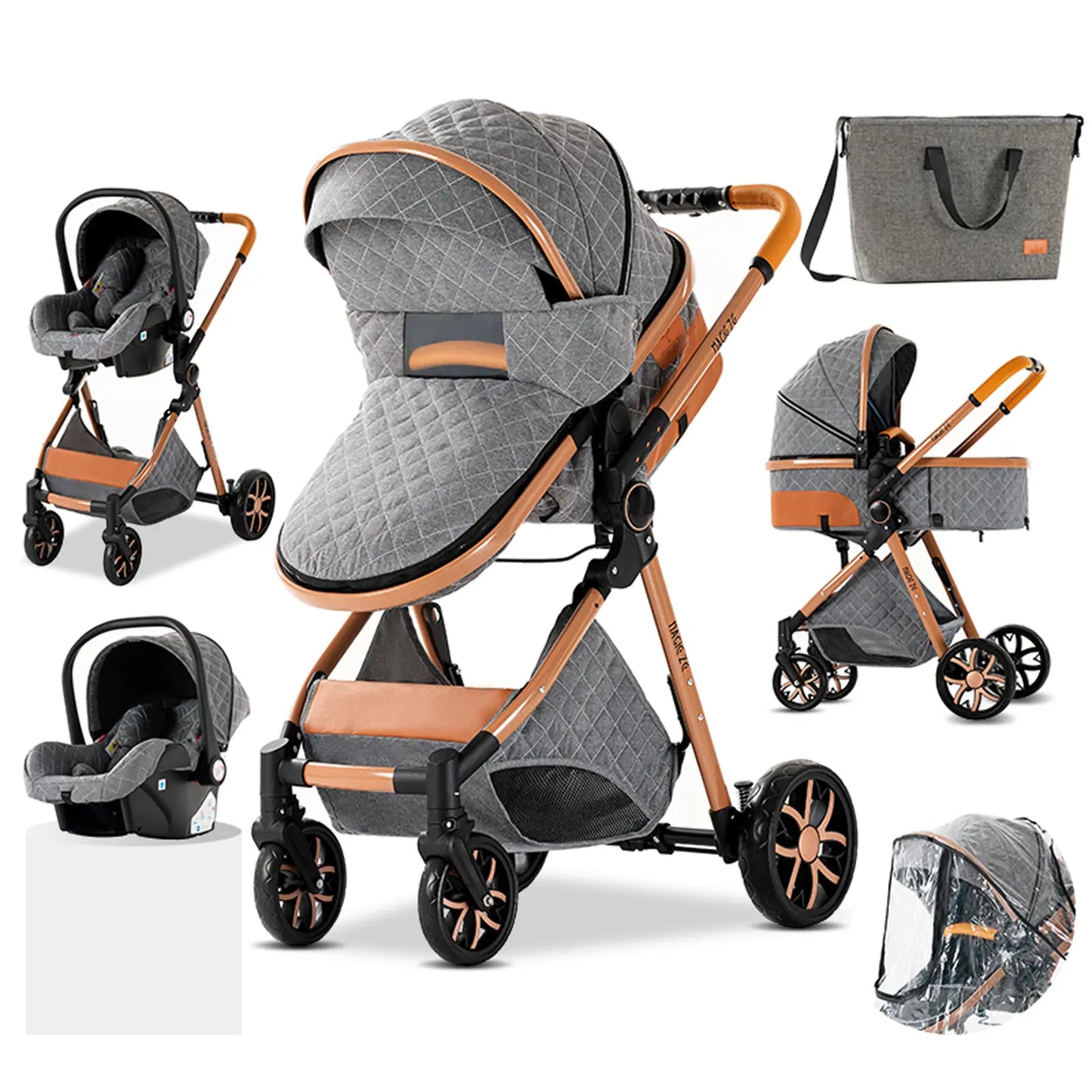 Carrinho de bebé Trio MelBaby Cinzento