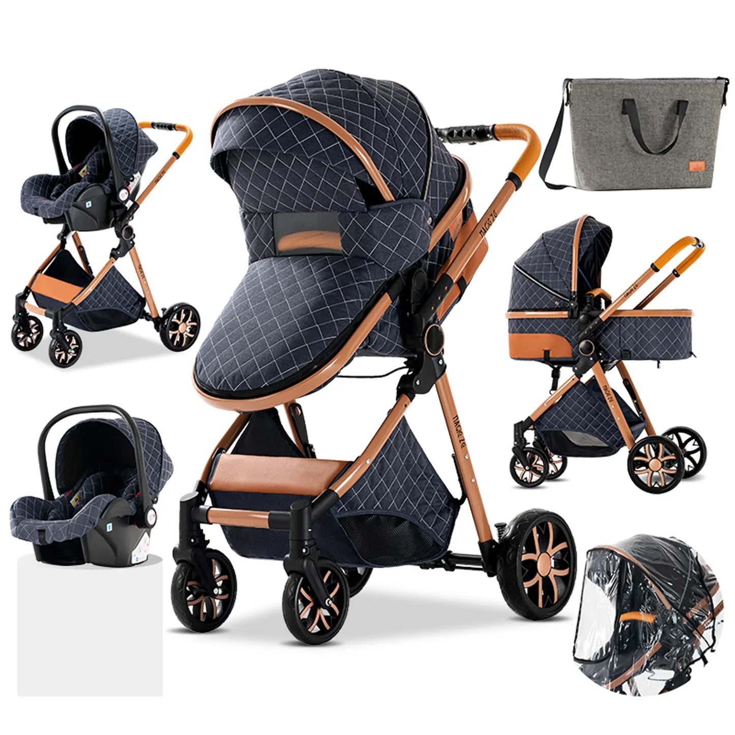Carrinho de bebé Trio MelBaby Azul