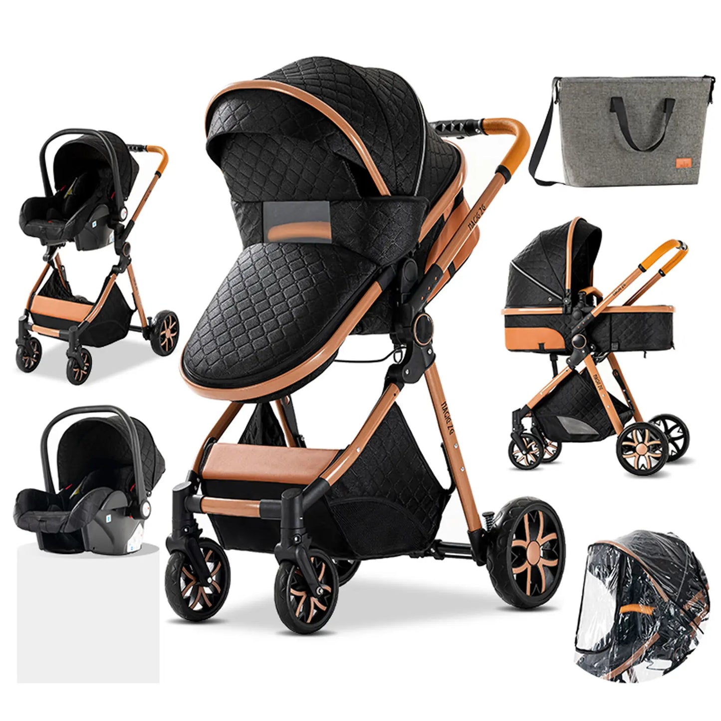 Carrinho de bebé Trio MelBaby Preto