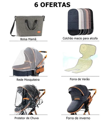 Carrinho de bebé Trio MelBaby Cinza escuro