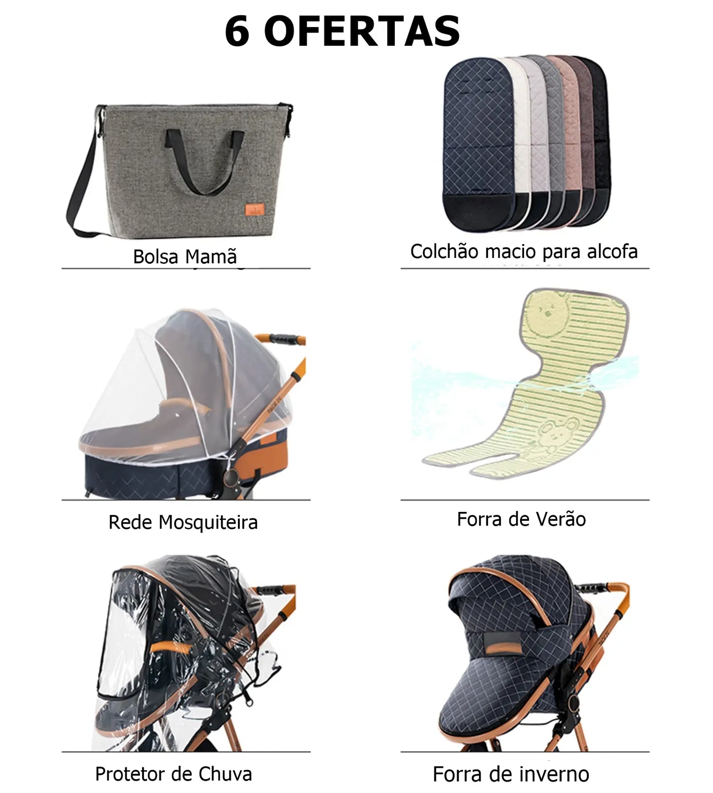 Carrinho de bebé Trio MelBaby Cinzento claro