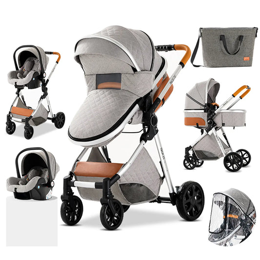 Carrinho de bebé Trio MelBaby Cinzento claro